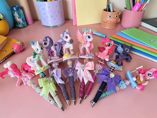 Pony Beaded Pens – Rhinestone Character Glam Pens