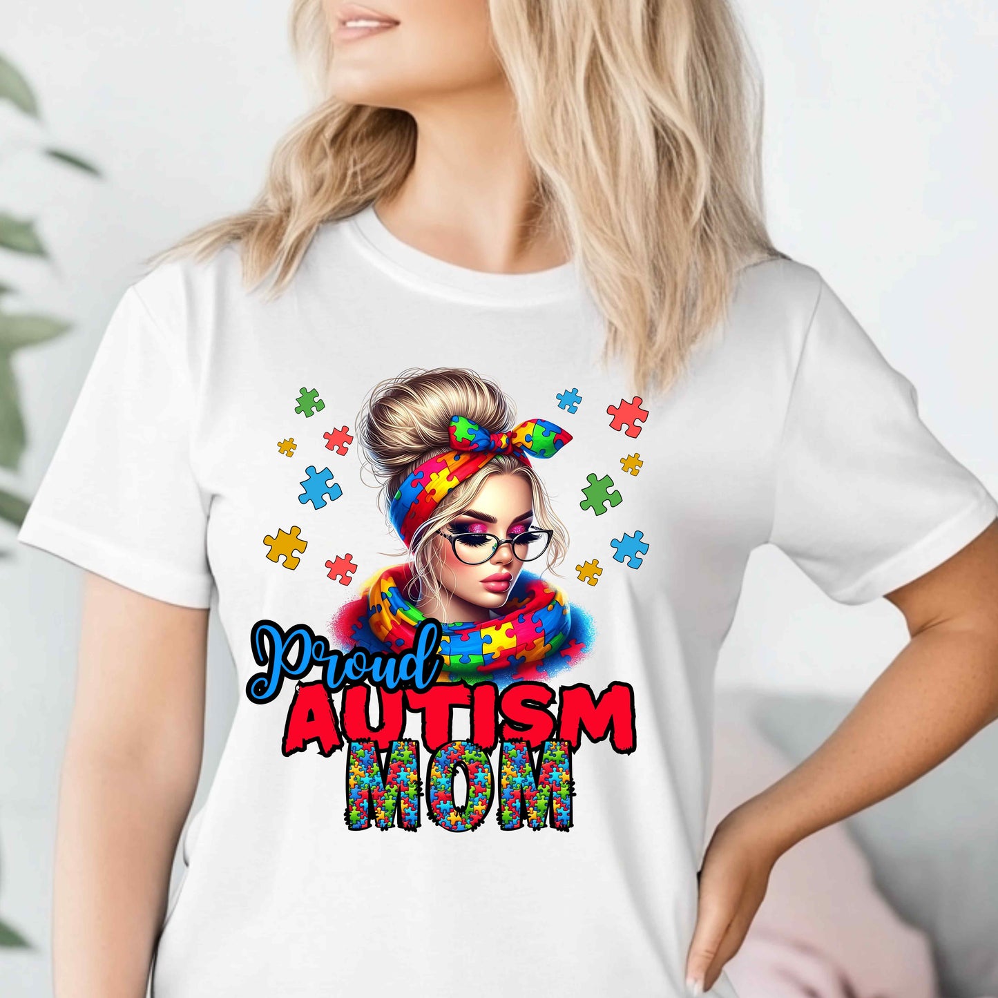 Proud Autism Mom Unisex Heavy Cotton Tee | Colorful Support Shirt